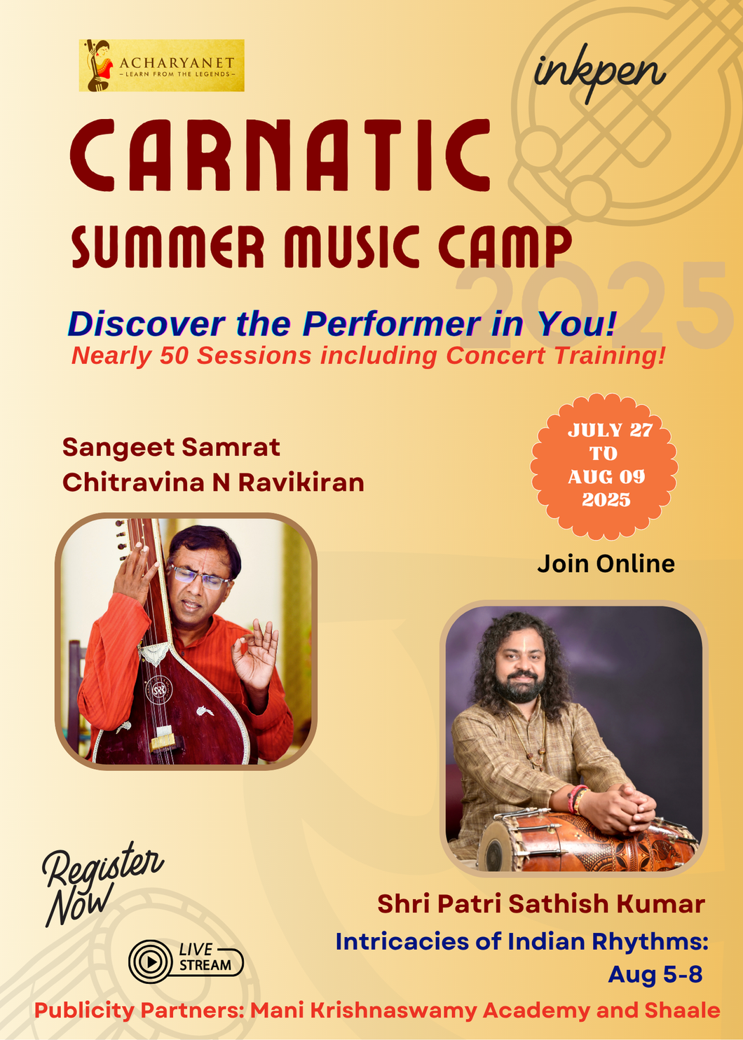 ‘Discover the Performer in You'  Carnatic Summer Camp 2025